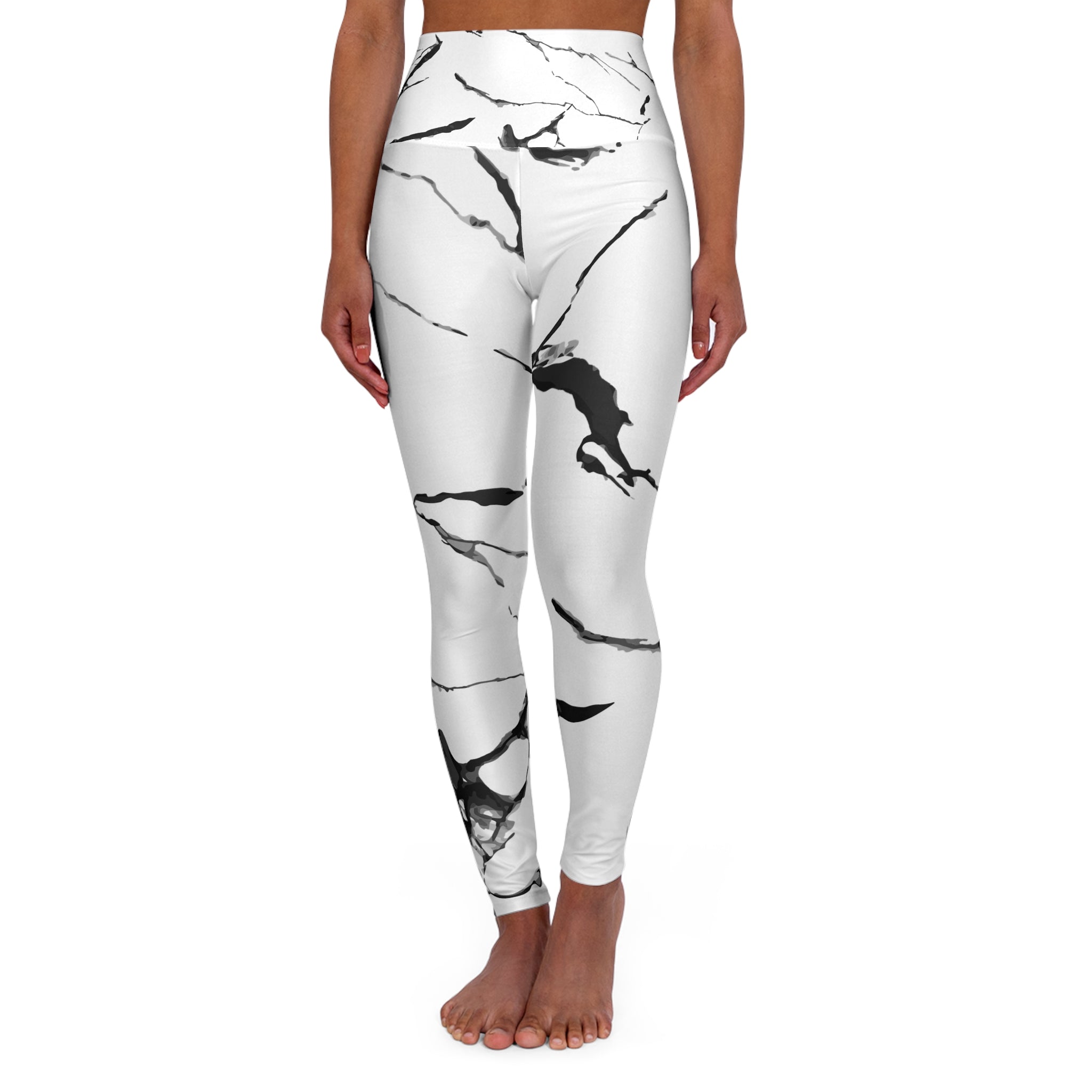 Marble Print High Waisted Yoga Leggings for Stylish Fitness